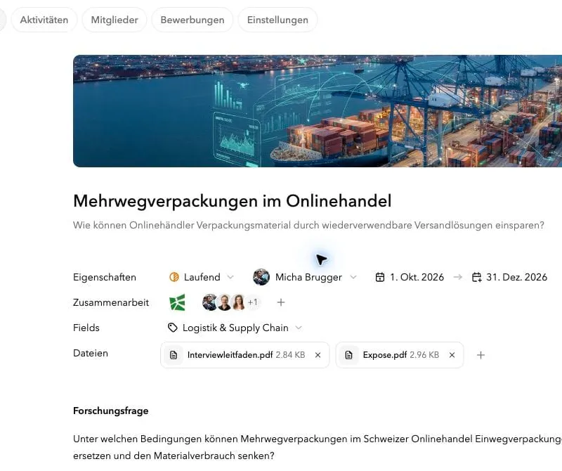 Dein Projekt bringt alle zusammen
